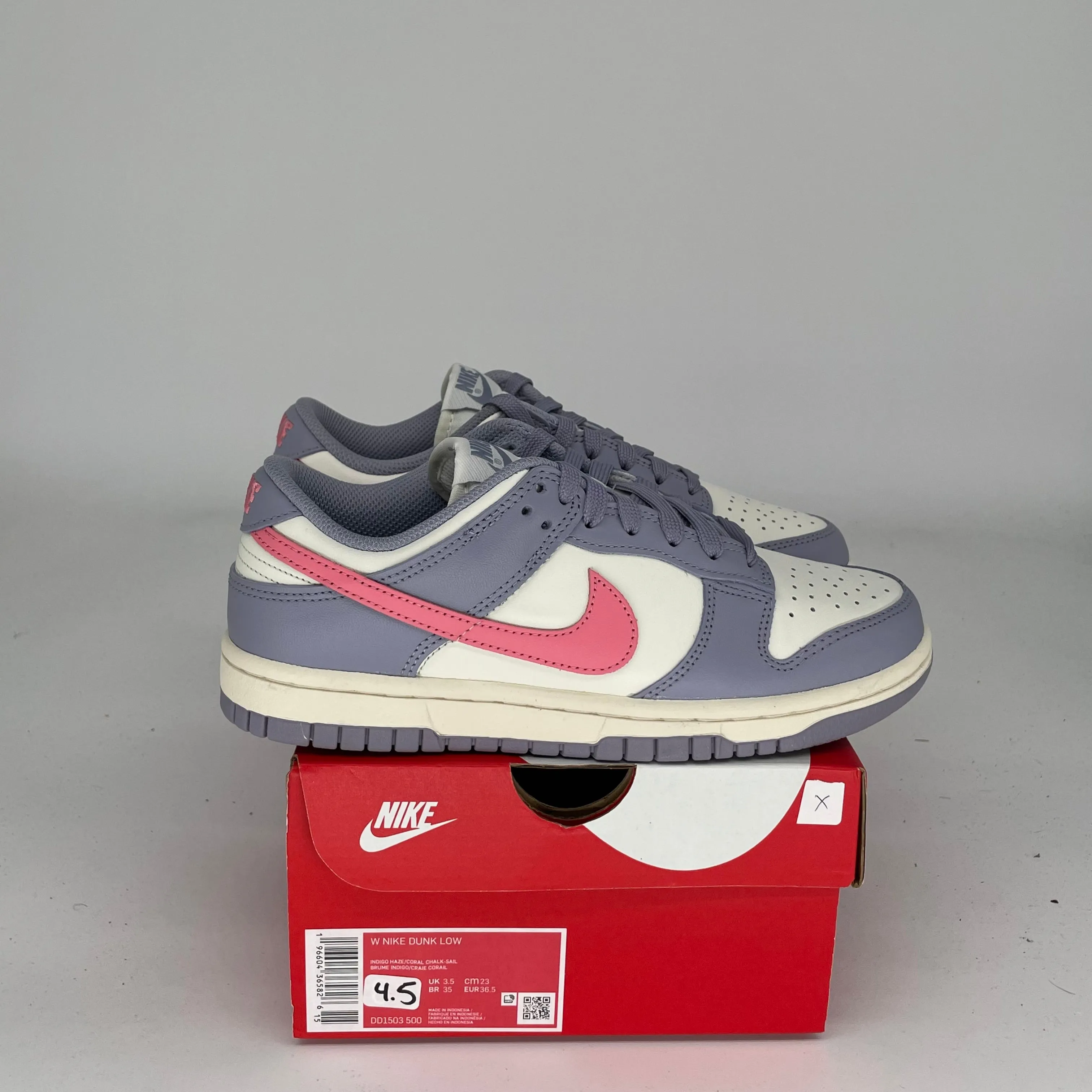 NIKE DUNK LOW INDIGO HAZE W SIZE 4.5/6W DD1503-500