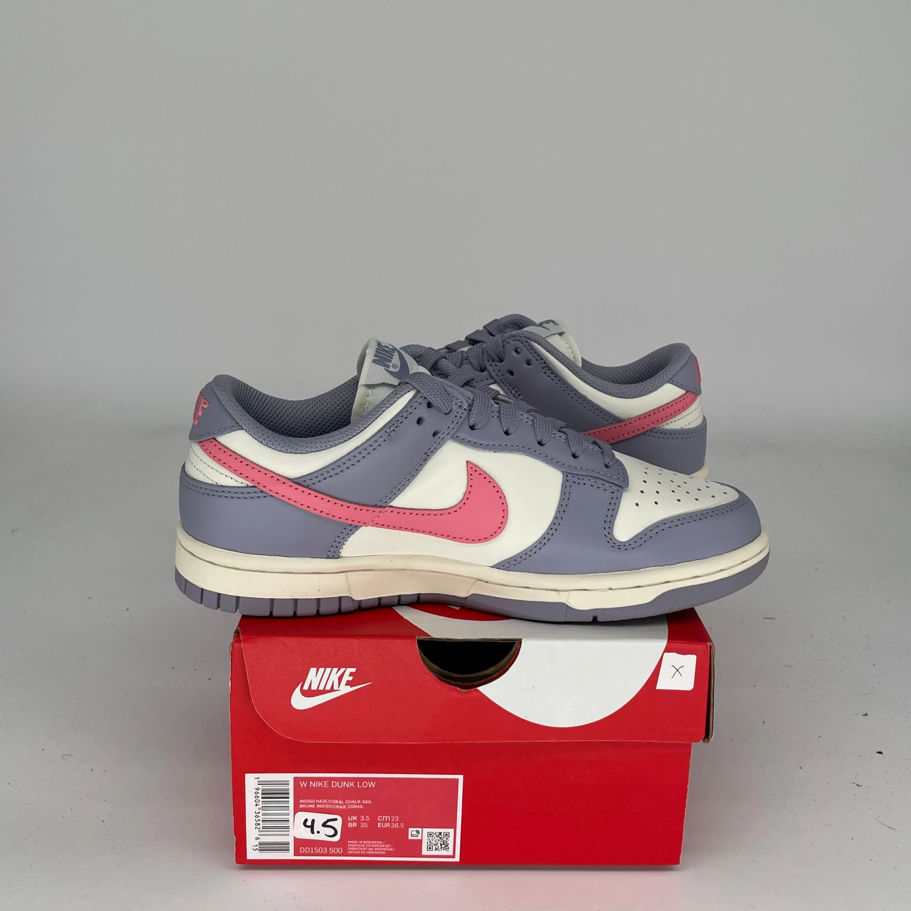 NIKE DUNK LOW INDIGO HAZE W SIZE 4.5/6W DD1503-500