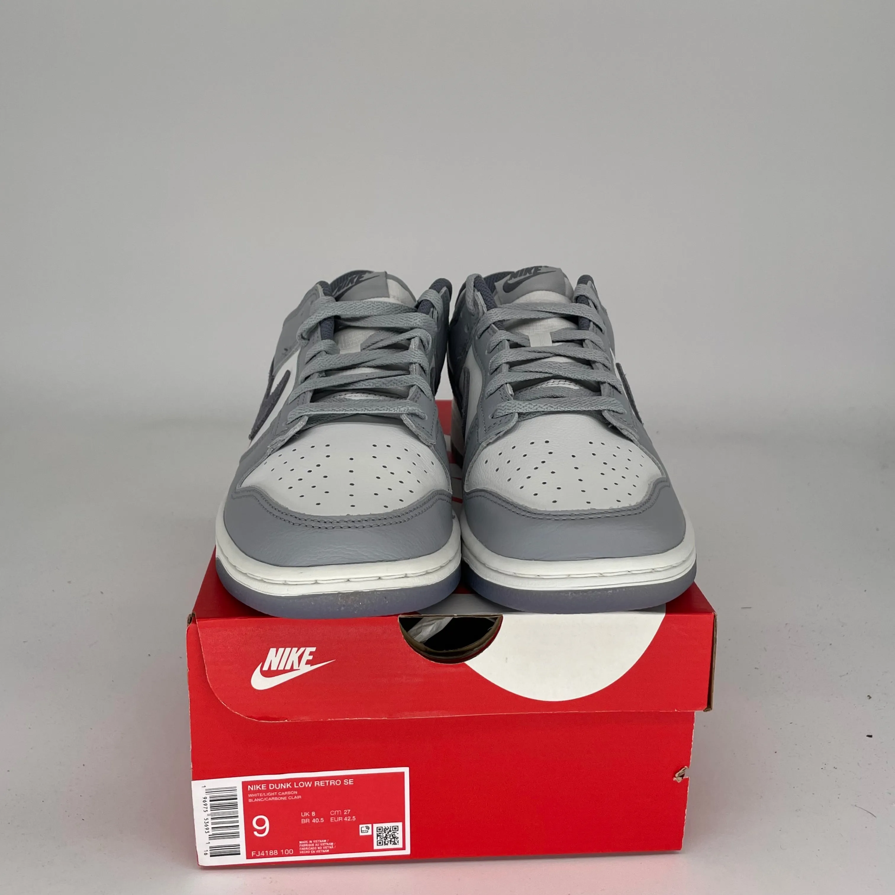 NIKE DUNK LOW LIGHT CARBON SIZE 9 FJ4188-100