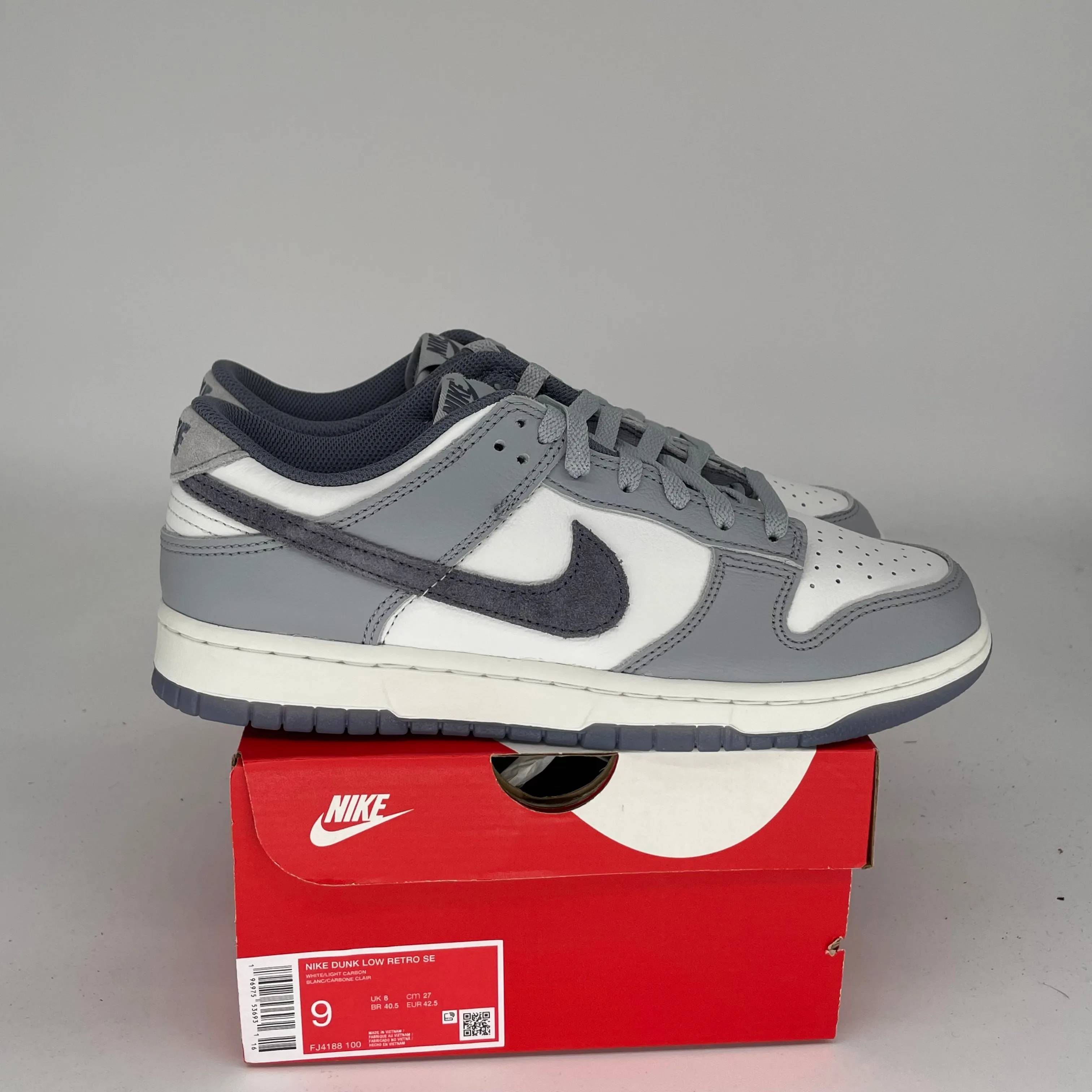 NIKE DUNK LOW LIGHT CARBON SIZE 9 FJ4188-100