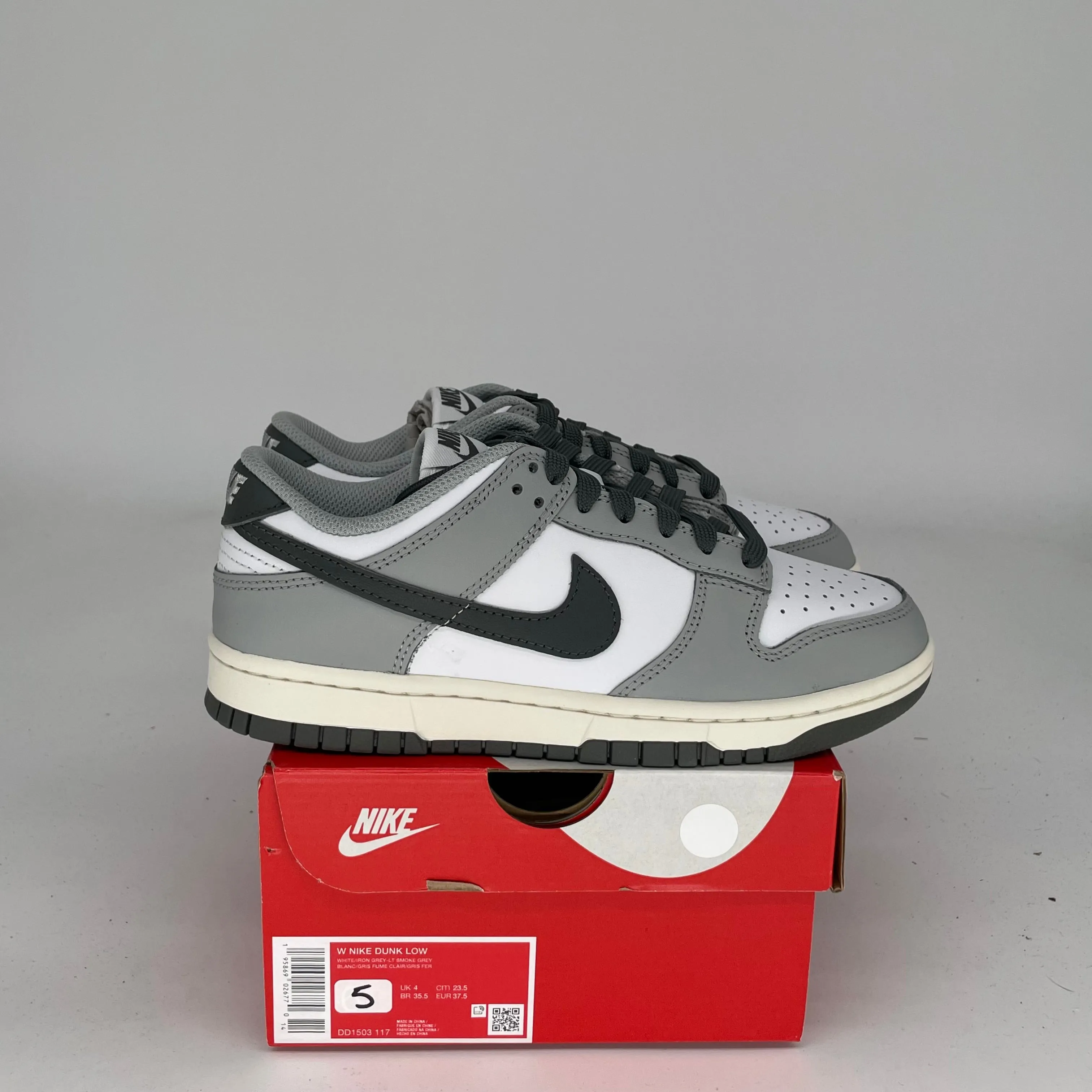 NIKE DUNK LOW LIGHT SMOKE GREY W SIZE 5/6.5W DD1503-117