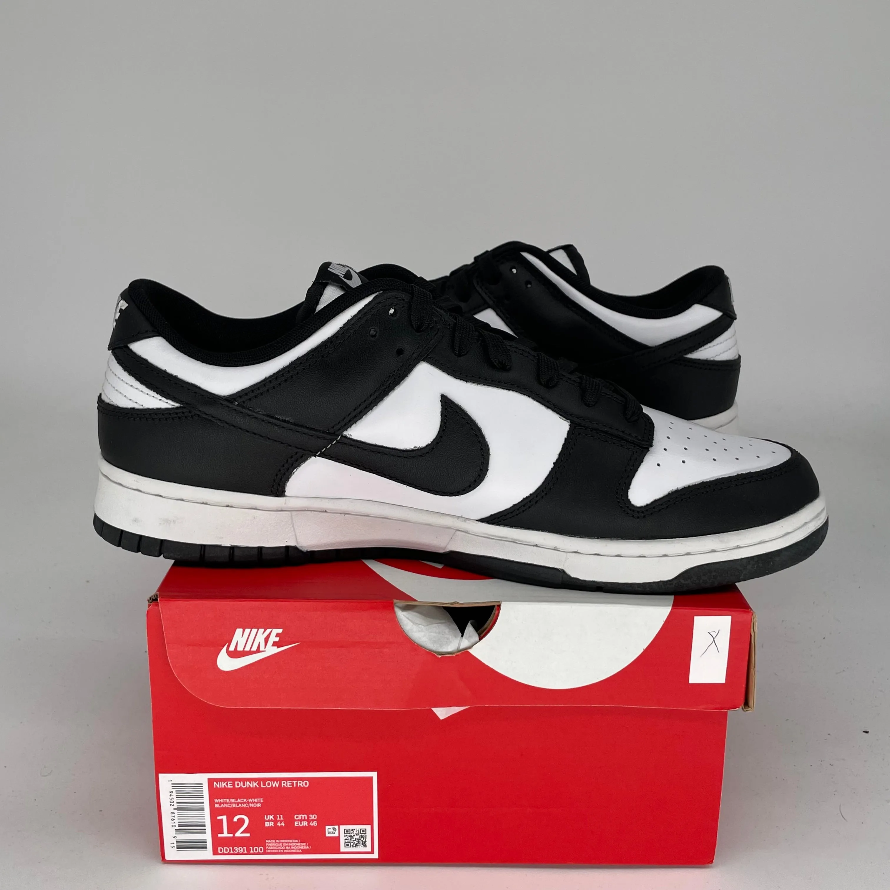 NIKE DUNK LOW PANDA SIZE 12 DD1391-100
