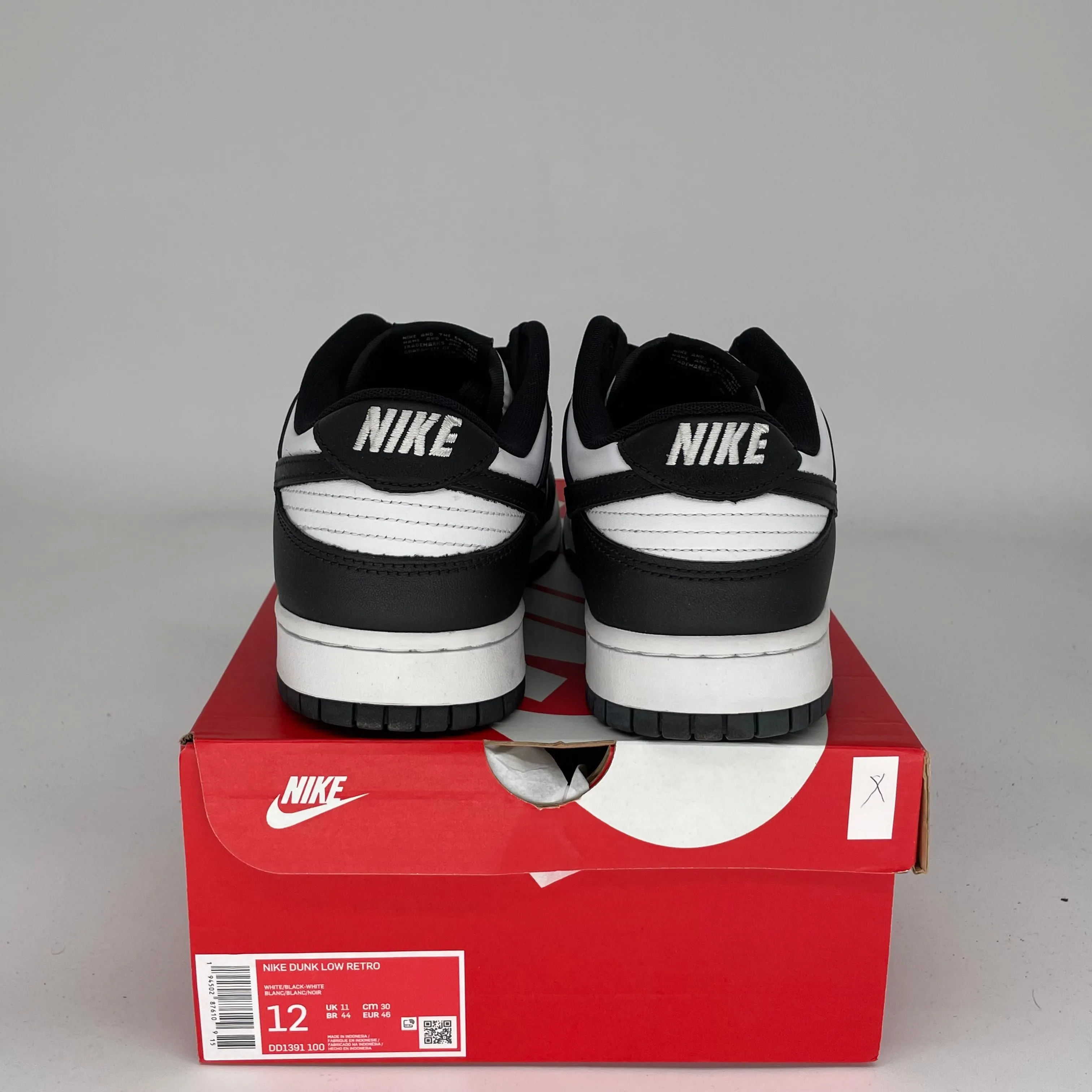 NIKE DUNK LOW PANDA SIZE 12 DD1391-100