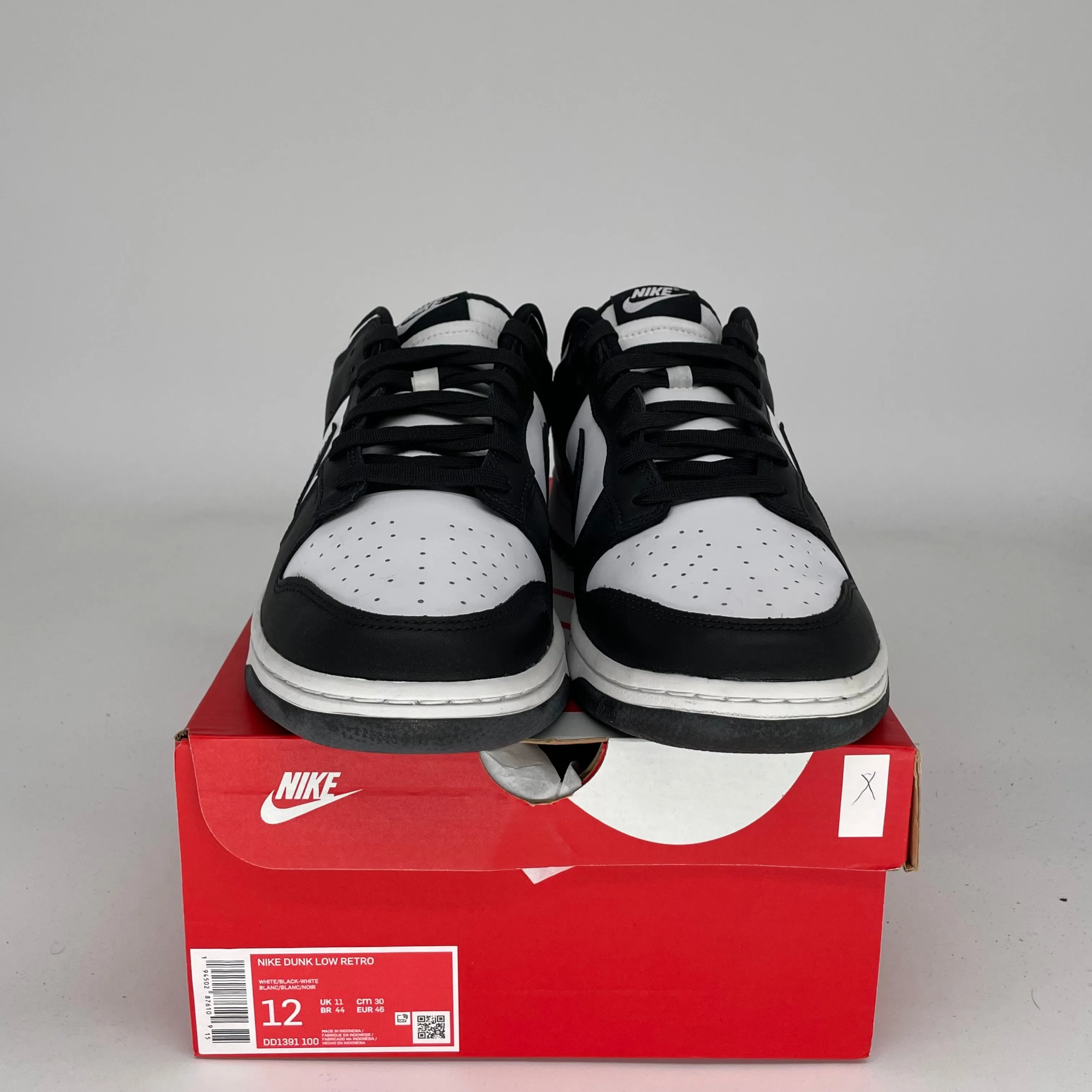 NIKE DUNK LOW PANDA SIZE 12 DD1391-100