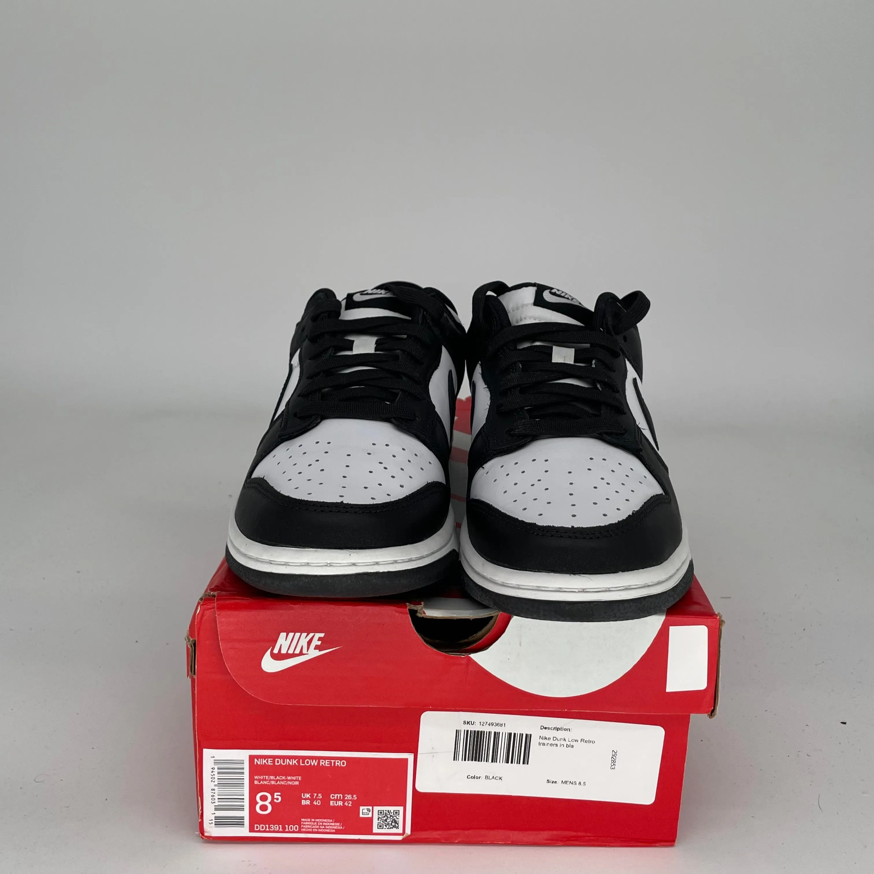NIKE DUNK LOW PANDA SIZE 8.5 DD1391-100