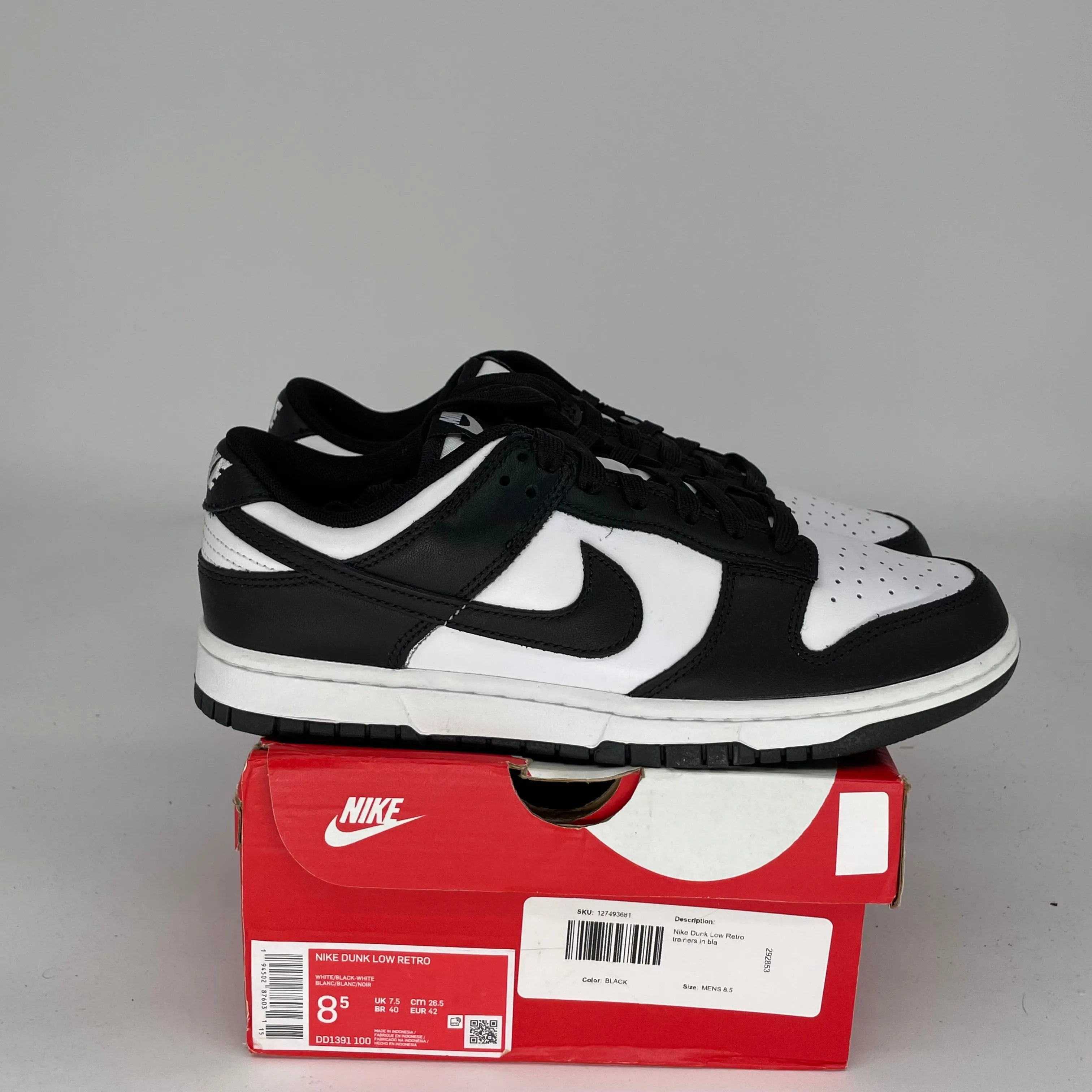 NIKE DUNK LOW PANDA SIZE 8.5 DD1391-100