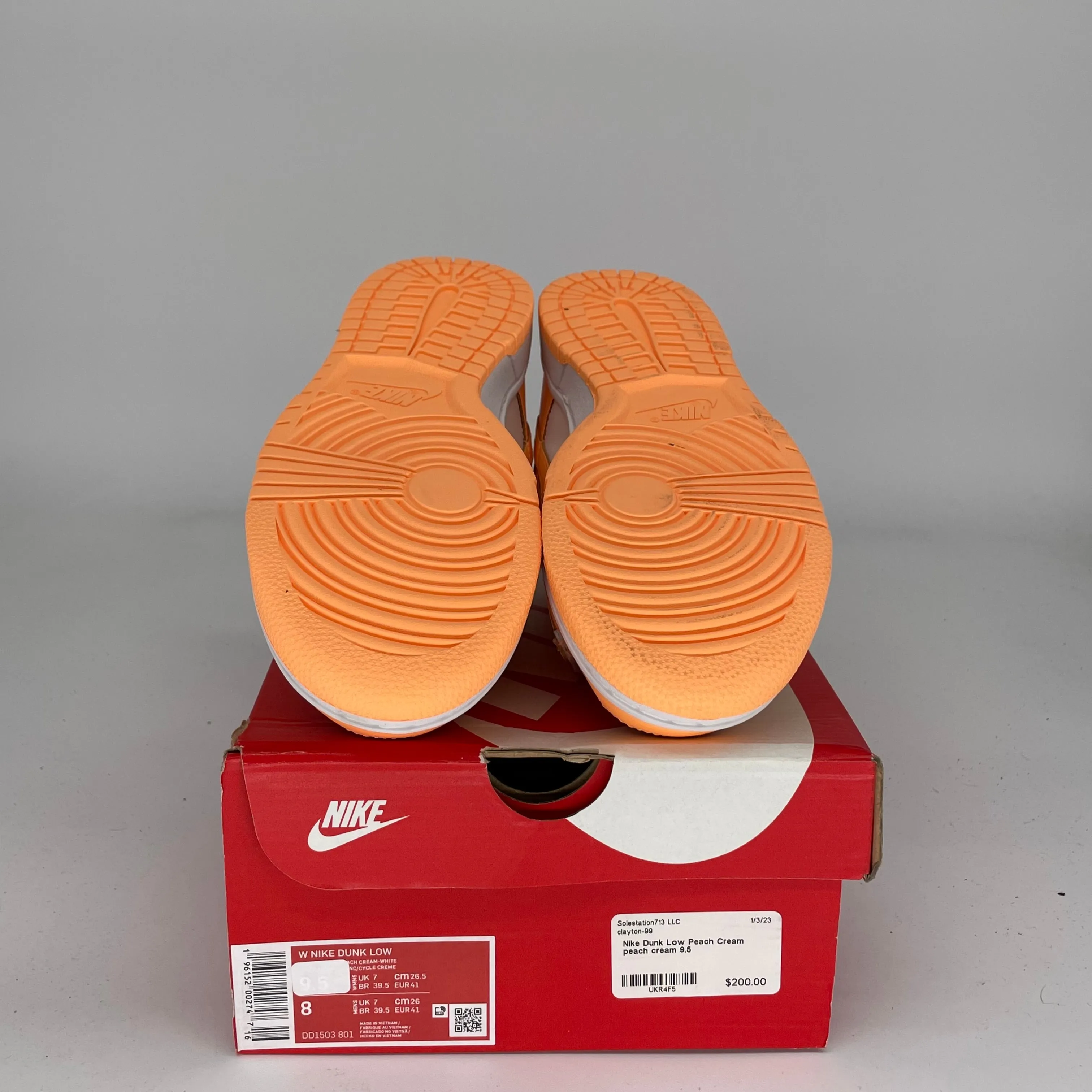 NIKE DUNK LOW PEACH CREAM W SIZE 8/9.5W DD1503-801