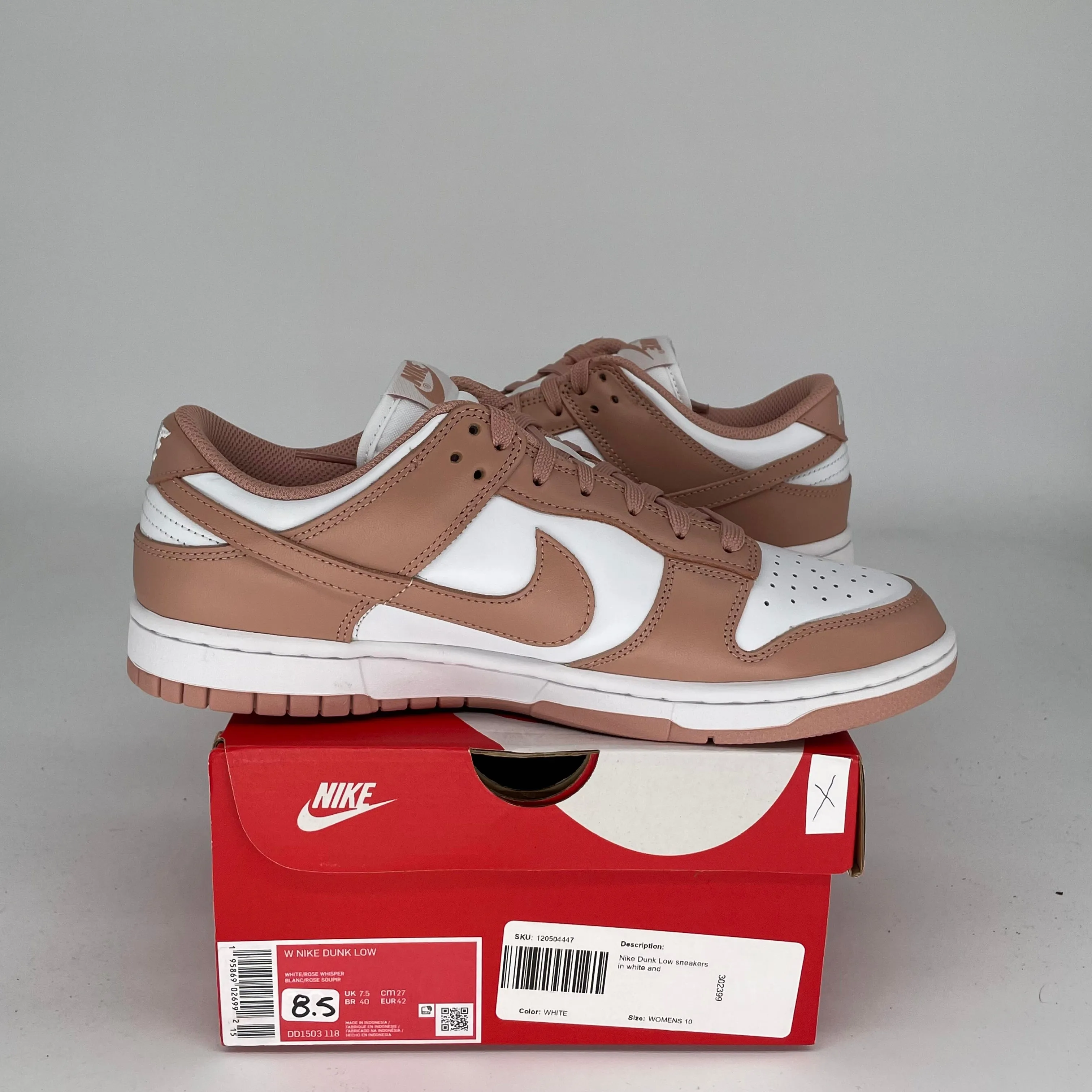 NIKE DUNK LOW ROSE WHISPER W SIZE 8.5/10W DD1503-118