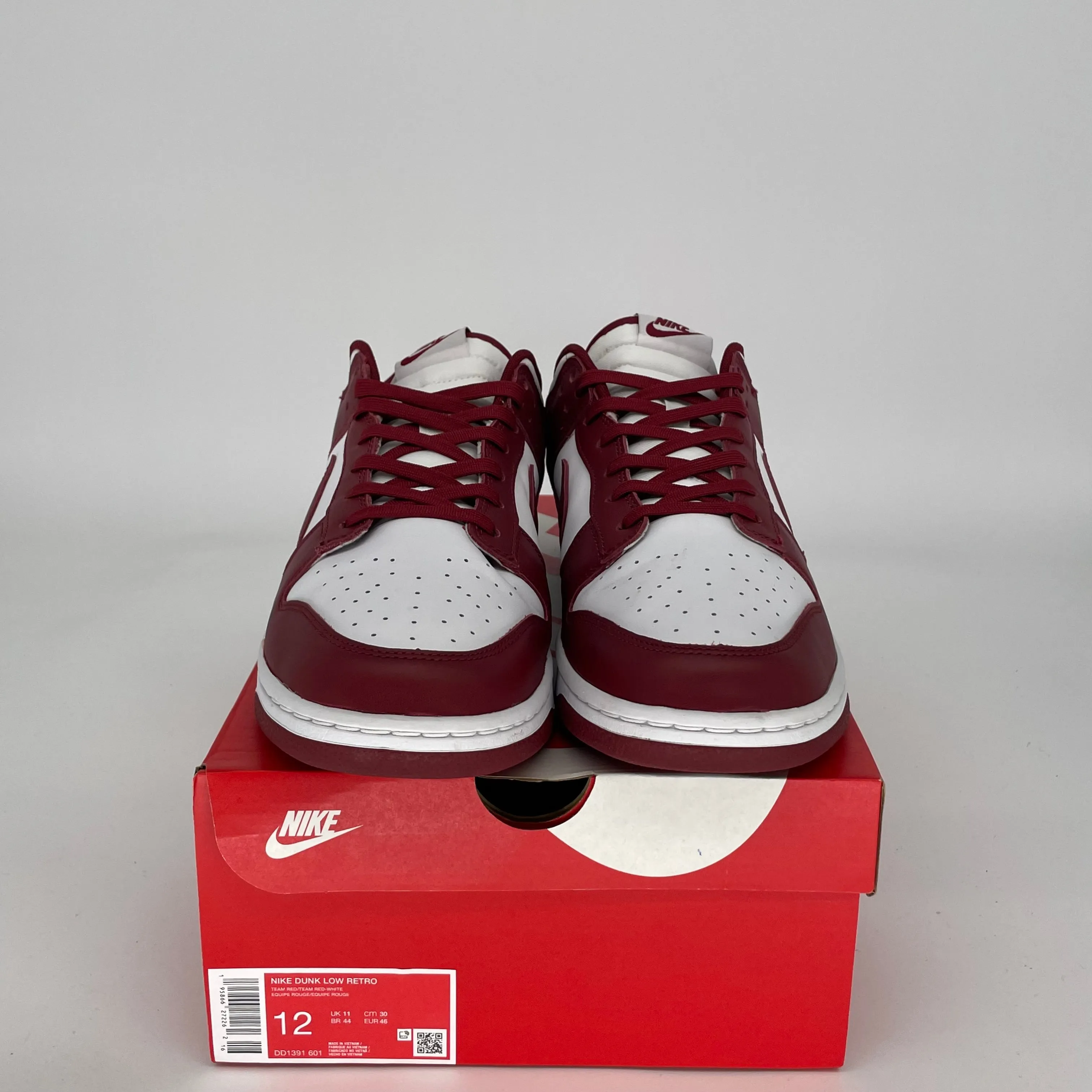 NIKE DUNK LOW TEAM RED SIZE 12 DD1391-601