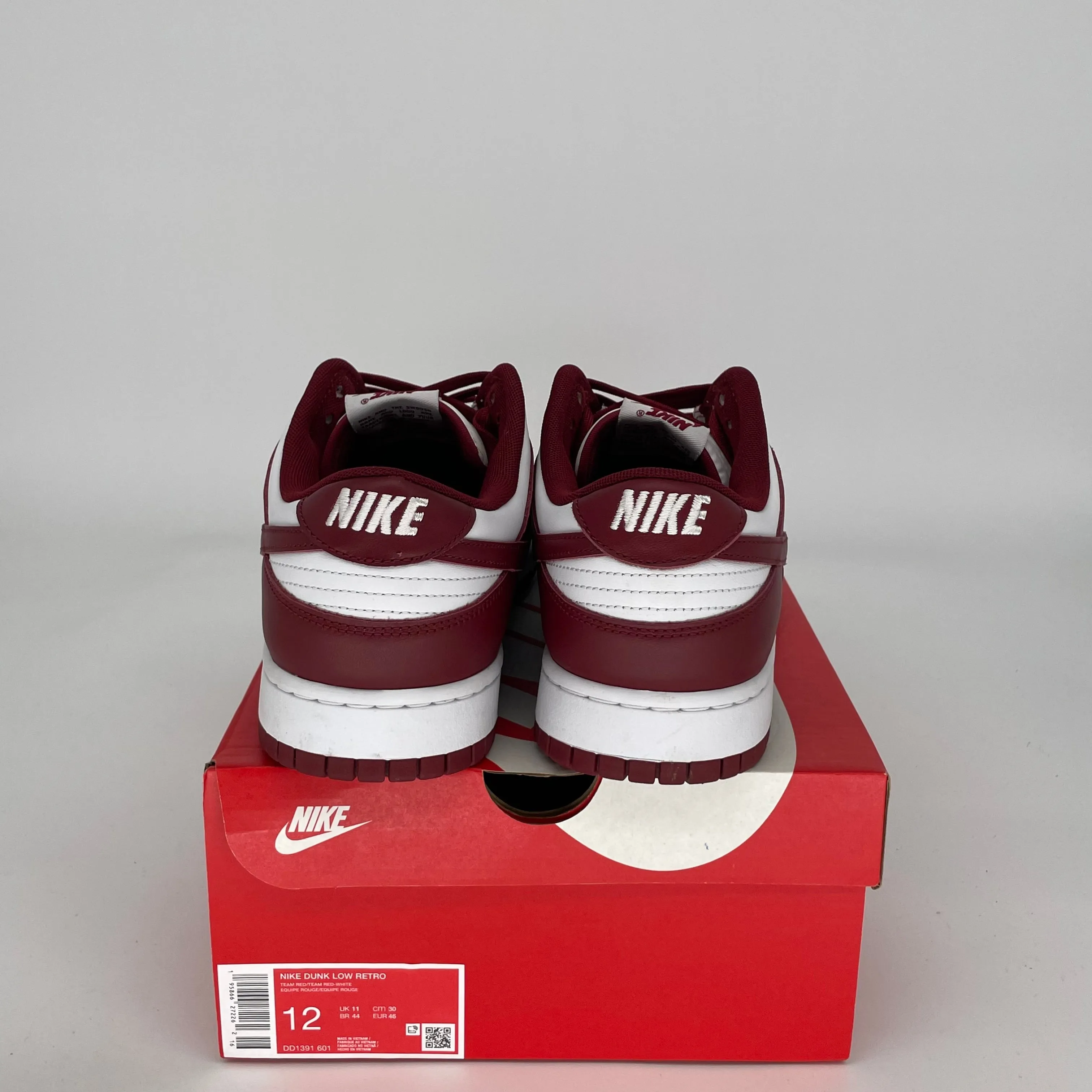 NIKE DUNK LOW TEAM RED SIZE 12 DD1391-601