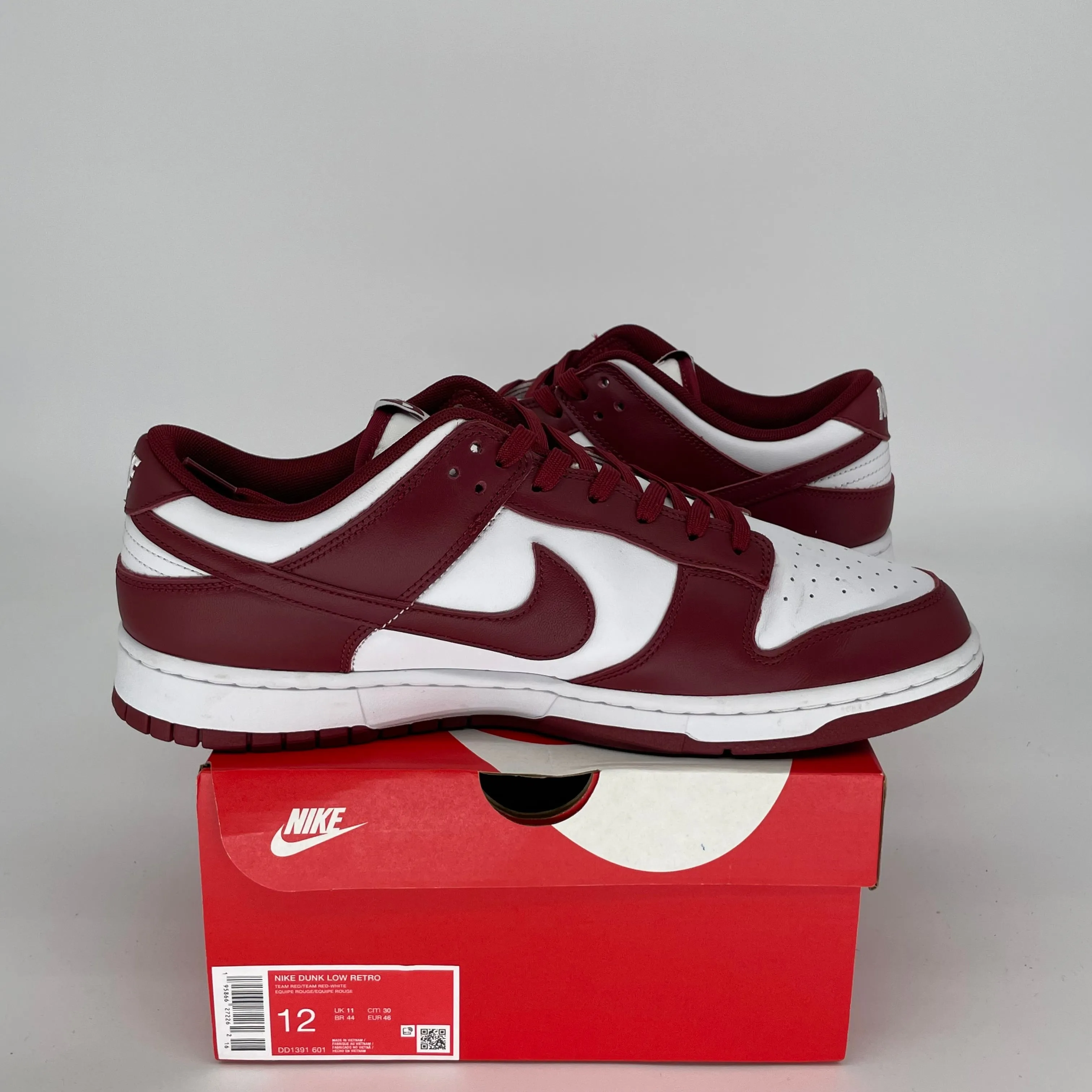 NIKE DUNK LOW TEAM RED SIZE 12 DD1391-601