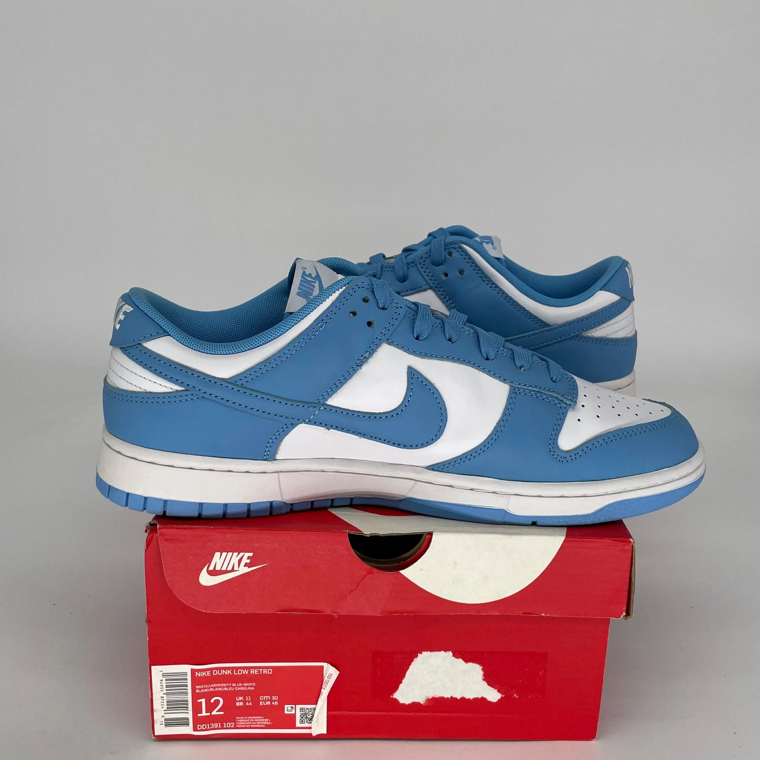 NIKE DUNK LOW UNC SIZE 12 DD1391-102