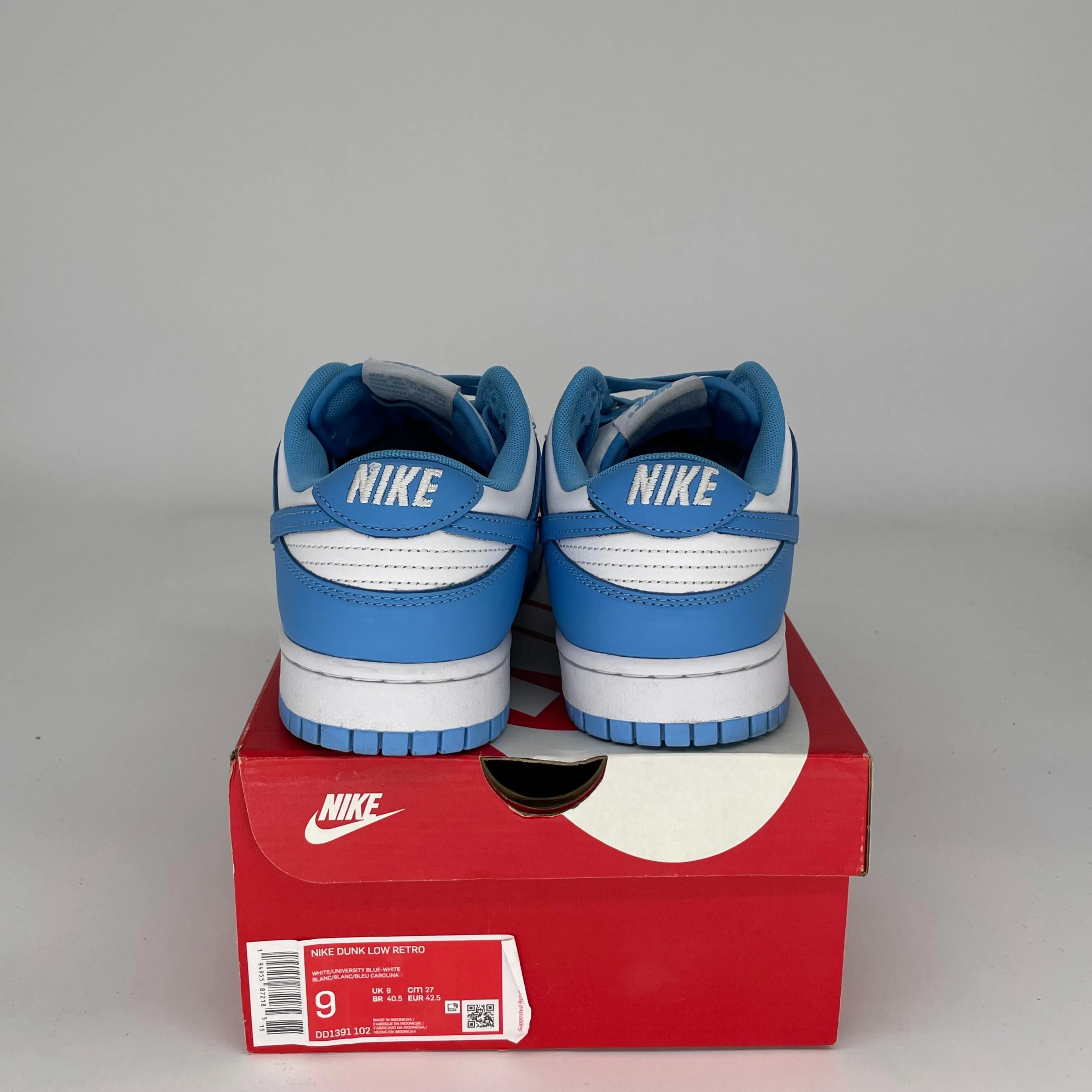 NIKE DUNK LOW UNC SIZE 9 DD1391-102