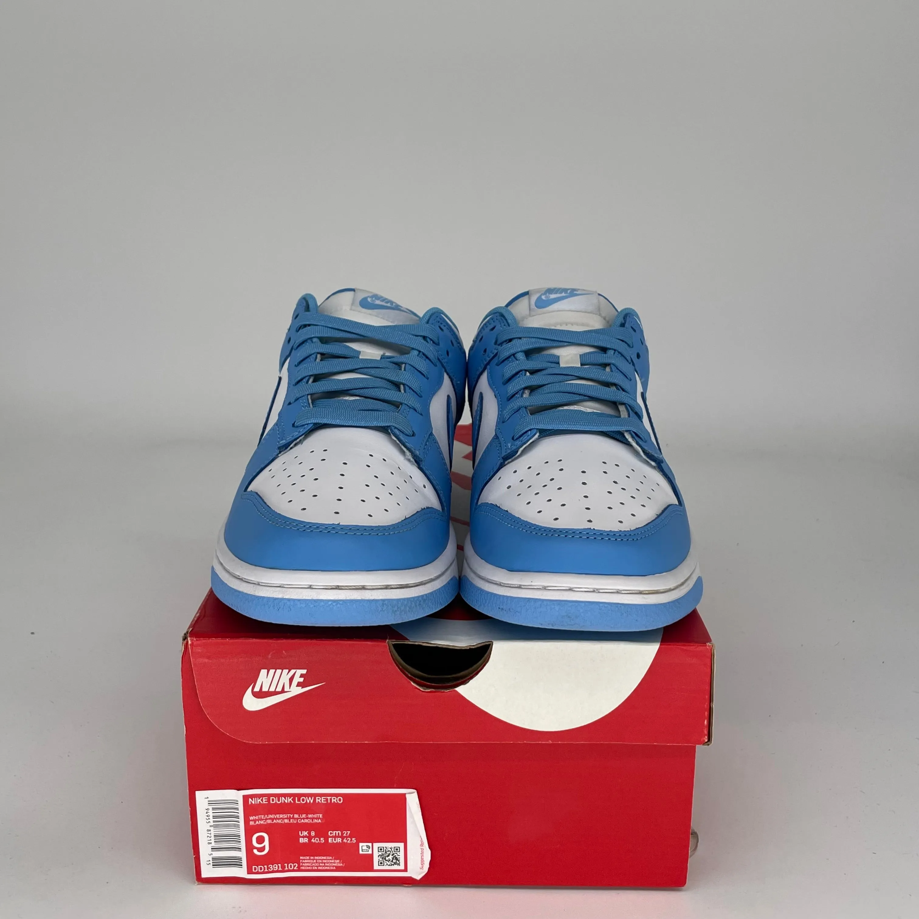 NIKE DUNK LOW UNC SIZE 9 DD1391-102