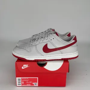 NIKE DUNK LOW VAST GREY VARSITY RED SIZE 8 FJ80832-011