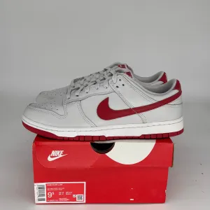 NIKE DUNK LOW VAST GREY VARSITY RED SIZE 9.5 FJ80832-011