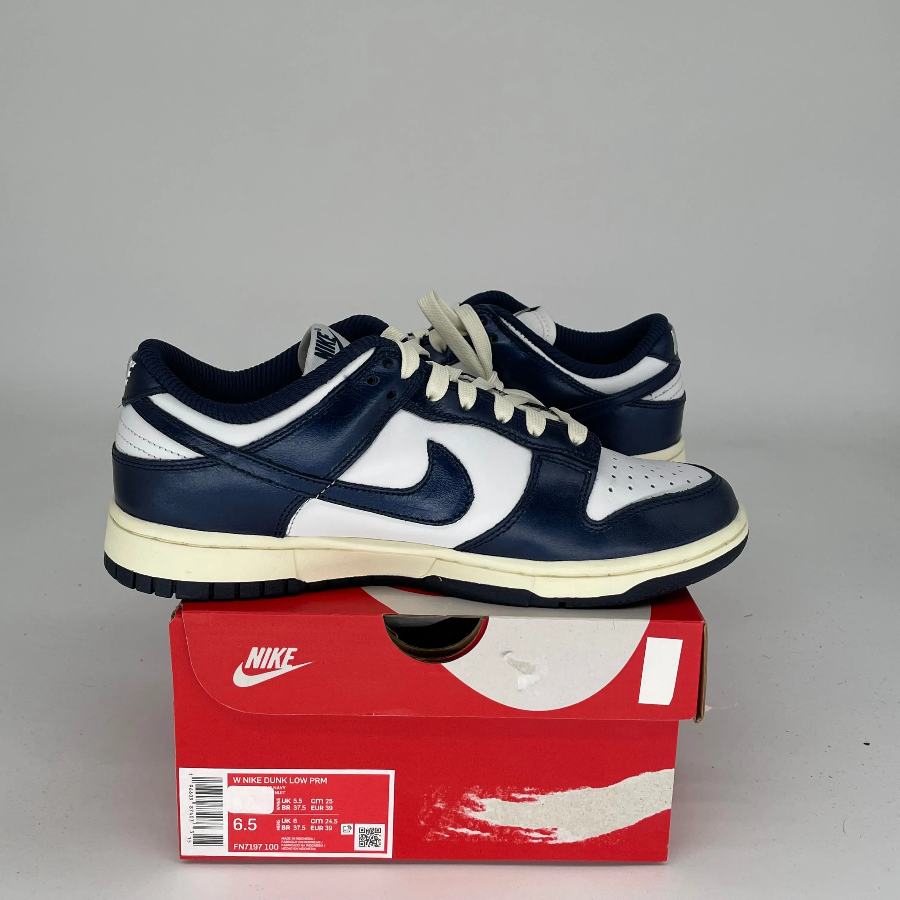 NIKE DUNK LOW VINTAGE NAVY W SIZE 6.5/8W FN7197-100