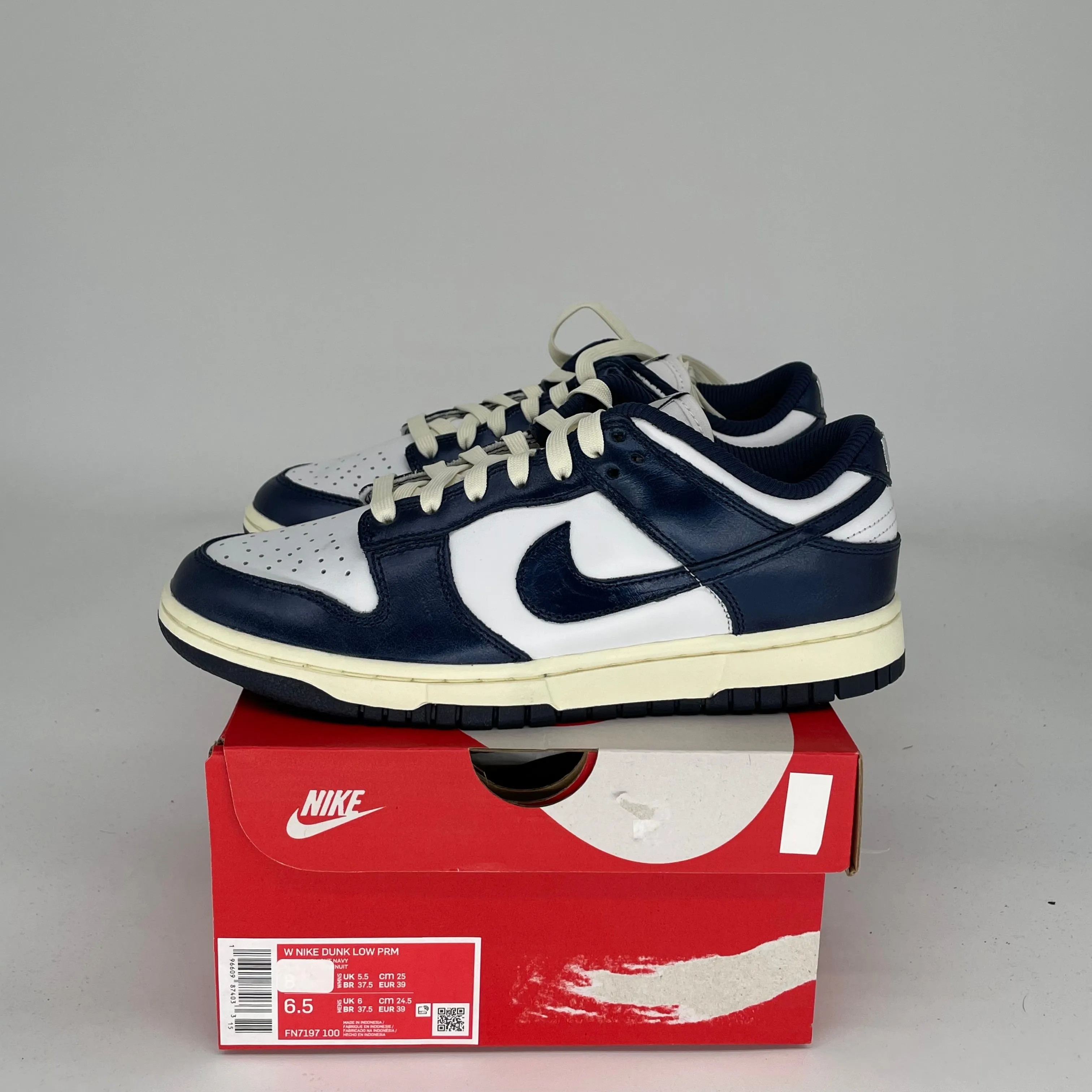 NIKE DUNK LOW VINTAGE NAVY W SIZE 6.5/8W FN7197-100