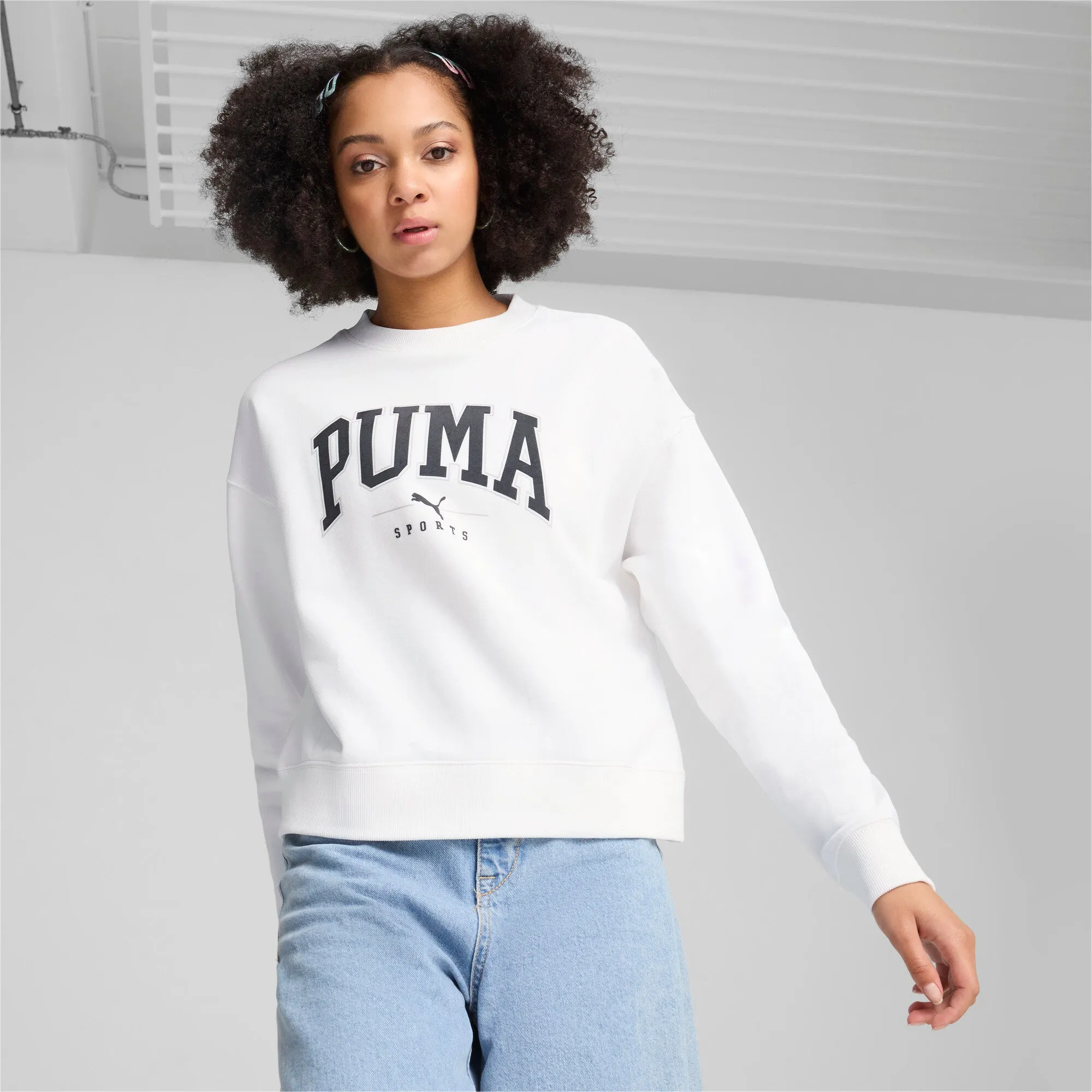 PUMA Women's SQUAD Full-Length Crewneck