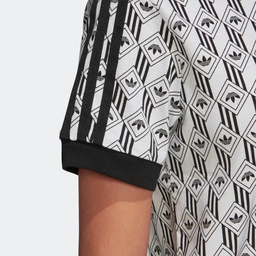 Womens Adidas Originals 3-Stripes Tee Shirt (Black/White)