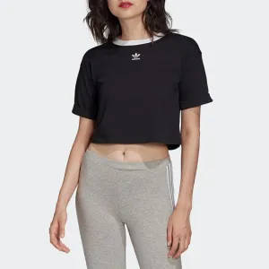 Womens Adidas Originals Crop Top Shirt (Black)