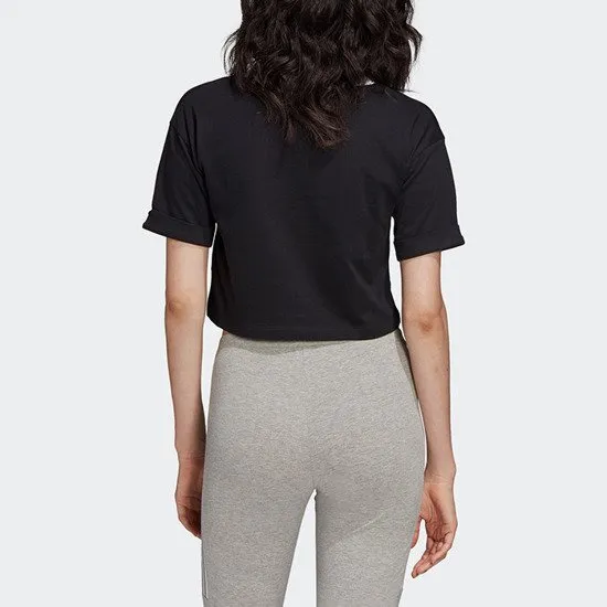 Womens Adidas Originals Crop Top Shirt (Black)