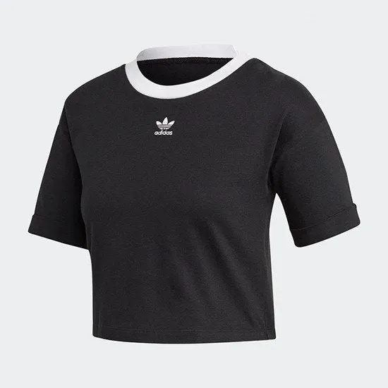 Womens Adidas Originals Crop Top Shirt (Black)