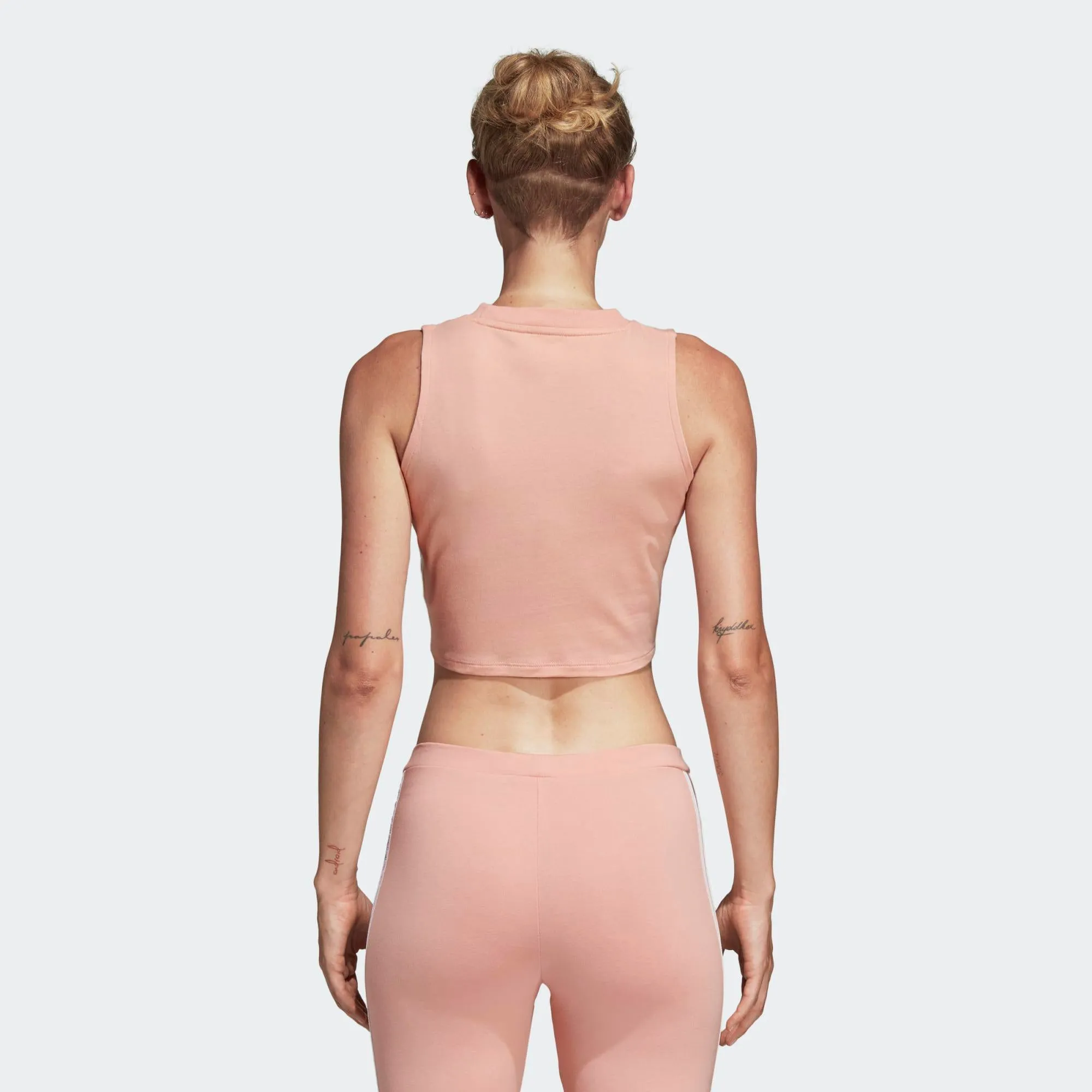 Womens Adidas Originals Crop Top Shirt (Dust Pink)