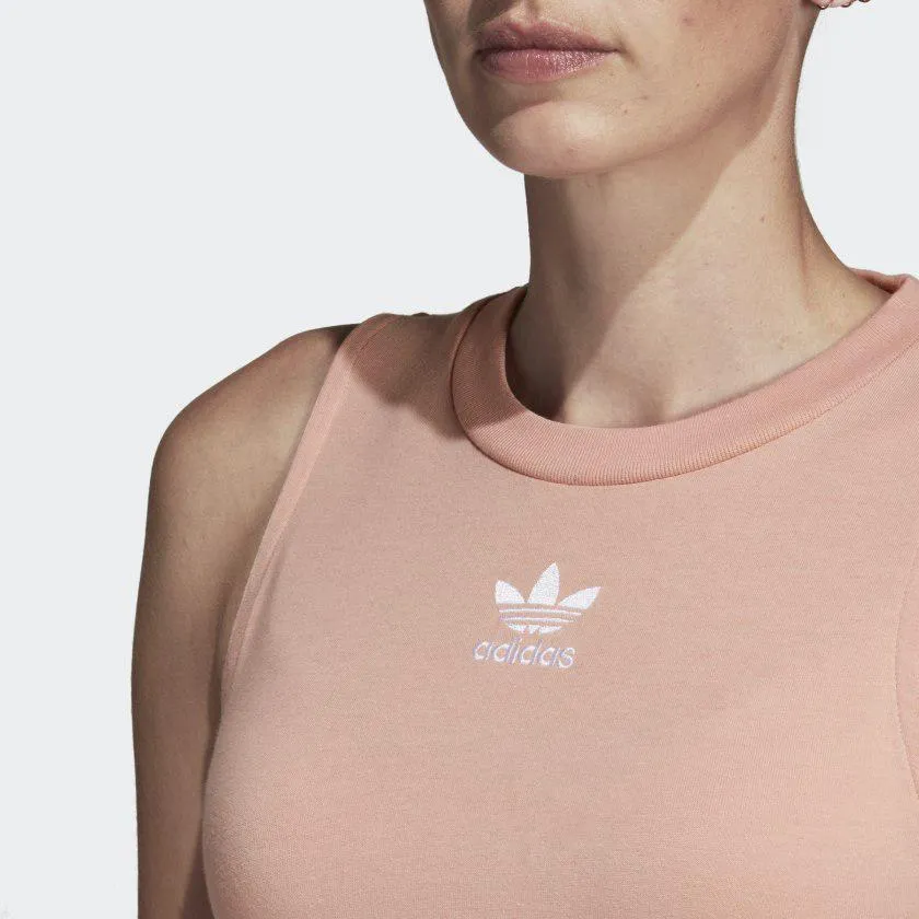 Womens Adidas Originals Crop Top Shirt (Dust Pink)