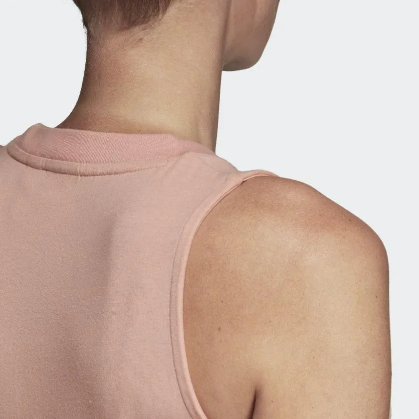 Womens Adidas Originals Crop Top Shirt (Dust Pink)