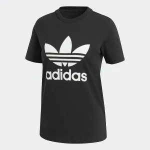 Womens Adidas Originals Trefoil Tee Shirt In Black