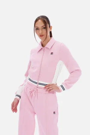 Women's Harper Cropped Zip Up Pink Nectar / Gardenia / Fila Navy - Track Top