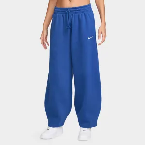 Womens Nike Nike Sportswear Women's Phoenix Fleece Mid-Rise Oversized Tapered Pants Game Royal / Sail